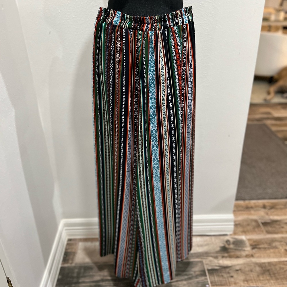 Multi-color, SHEIN maxi skirt with slit, worn one time and dry cleaned